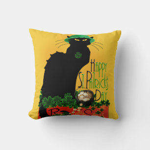 Almofada Lucky Le Chat Noir Rua. Dia de Patrick