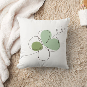 Almofada Lucky Quatro Arte De Linha Minimalista Folha