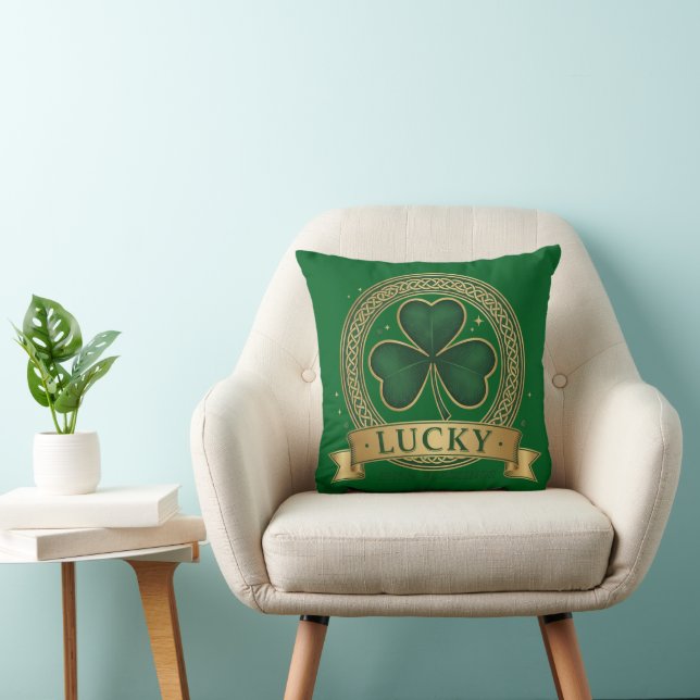 Almofada Lucky St Patrick's Day Shamrock Irish  (Cadeira)