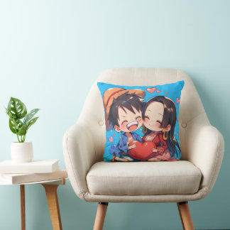 Almofada Luffy & Boa Hancock Anime Throw Pillow