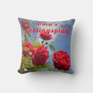 Almofada Lugar favorito com rosas vermelhas