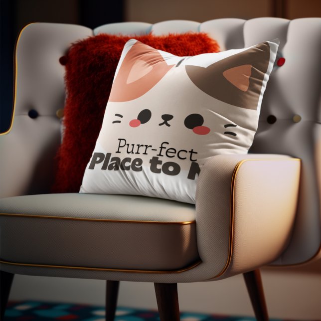Almofada Lugar Perfeito Personalizável para Soneca do Gato (Criador carregado)