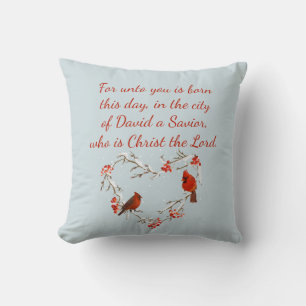 Almofada Luke 2:11 Bíblia de Natal das Escrituras Verso