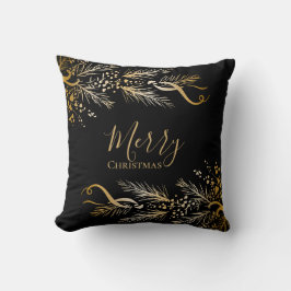 Almofada Luke 2:11 Escritura Elegante Dourada Feliz Natal