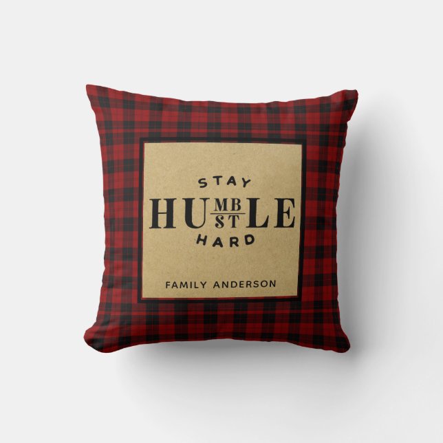 Almofada Lumberjack CITOTE Mantenha o Duro Humble Hustle Pe (Frente)