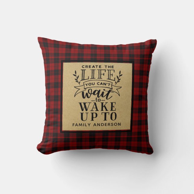 Almofada Lumberjack QUOTE Decor Inspirational Say Nomeado (Frente)