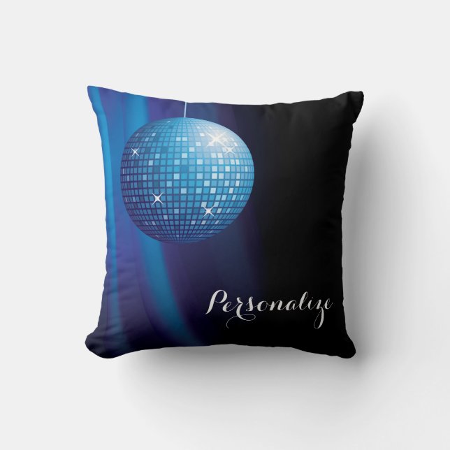 Almofada Luminoso Espelho de Disco Azul Personalizado (Frente)