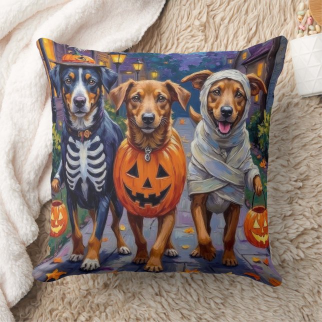 Almofada Lundehund Norueguês no Halloween (Cobertor)