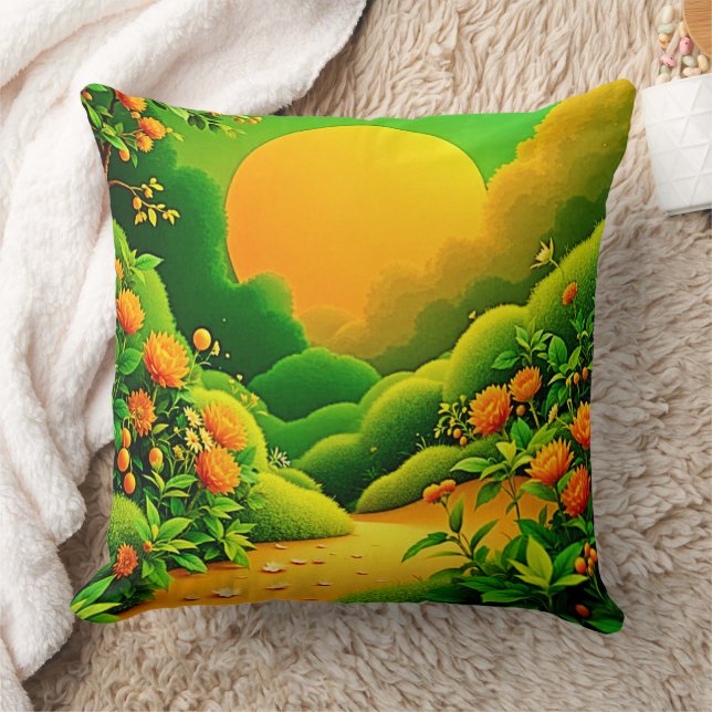 Almofada Lush Orange Garden Art (Cobertor)