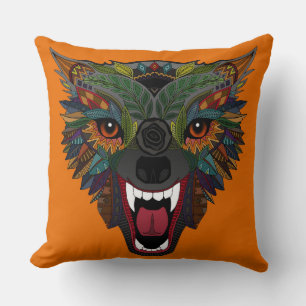 Almofada luta de lobo laranja