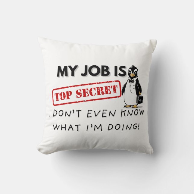 Almofada Luta Engraçada Pinguim-Trabalho (Frente)