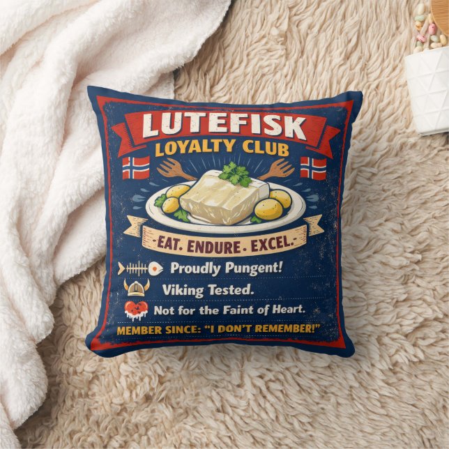 Almofada Lutefisk Loyalty Club Norwegian Throw Pillow (Cobertor)