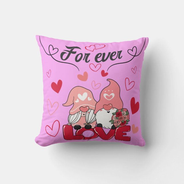 Almofada Lutins Amoureux For Ever 3 message d'amour rose (Frente)