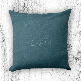 Almofada Luv U - Linhas Modernas Garatuadas Azuis