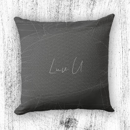 Almofada Luv U - Linhas Rabiscadas Modernas Cinza