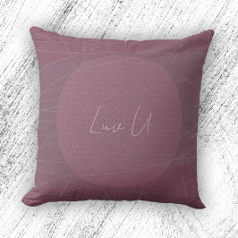 Almofada Luv U - Rosa Linhas Rabiscadas Modernas e Tendênci