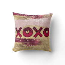 Luxe Glitter Dourado Vermelho Glam XOXO Dia dos Na