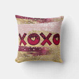 Almofada Luxe Glitter Dourado Vermelho Glam XOXO Dia dos Na