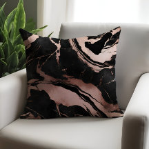 Luxo Chic Preto Padrão Mármore Dourado Rosa