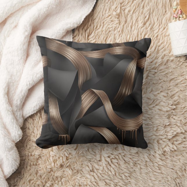 Almofada Luxo Masculino Moderno com Fluxo de Bronze (Cobertor)