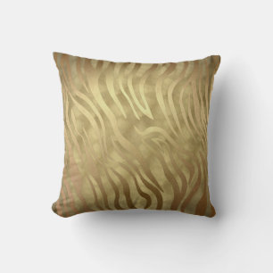 Almofada Luxo Ouro Luxuoso Zebra Selva Safari Glamour