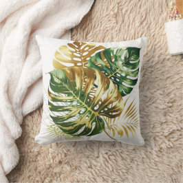 Almofada Luxo Watercolor Monstera Deixa Travesseiro decorat