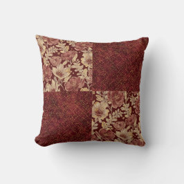 Almofada Luxuosas Flores e Pixels Marrom Dourado