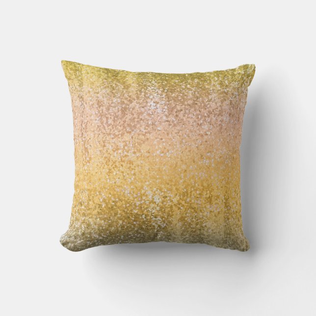 Almofada Luxuoso Glitter Dourado Falso sequim degradê elega (Frente)