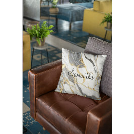 Almofada Luxuoso mármore - Cinzas Douradas personalizadas e