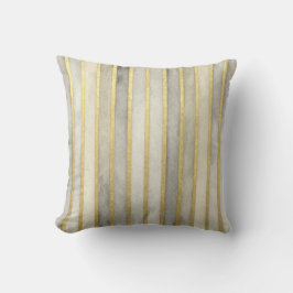 Almofada Luxurious, Gold Beigi Grey Stripes,Elegant, Modern