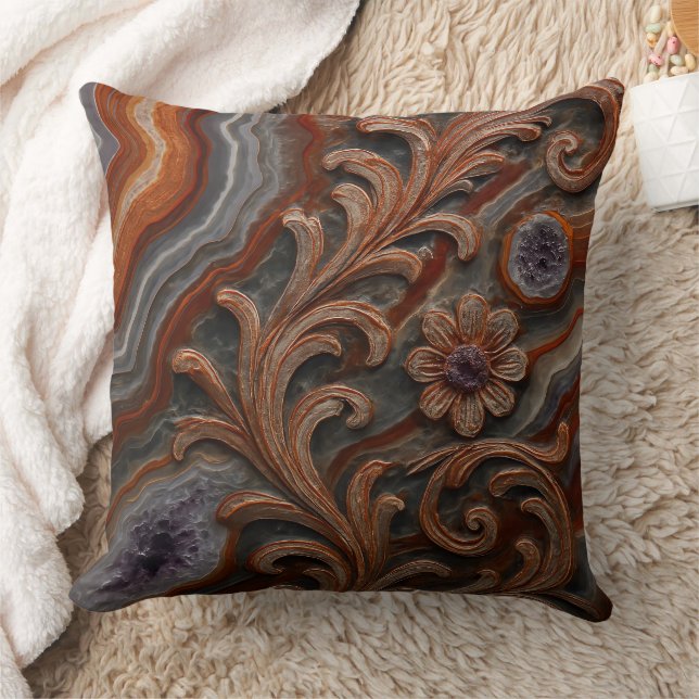 Almofada Luxury Agate and Geode Mineral Decorative Pillow (Cobertor)