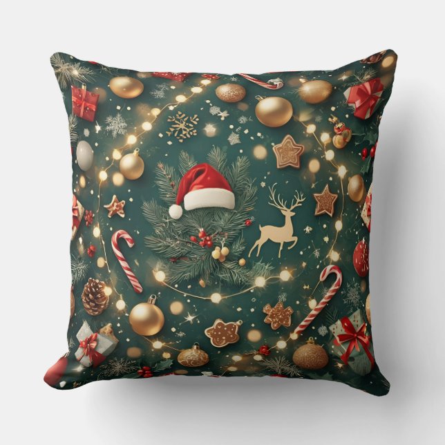 Almofada Luxury Christmas Pattern Decorative Throw Pillow (Frente)