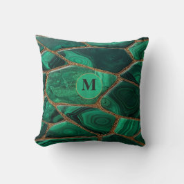 Almofada Luxury Emerald Malachite Green Marble Abstract