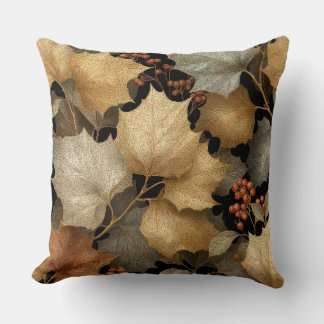 Almofada Luxury Gold Botanical Leaves Throw Pillow