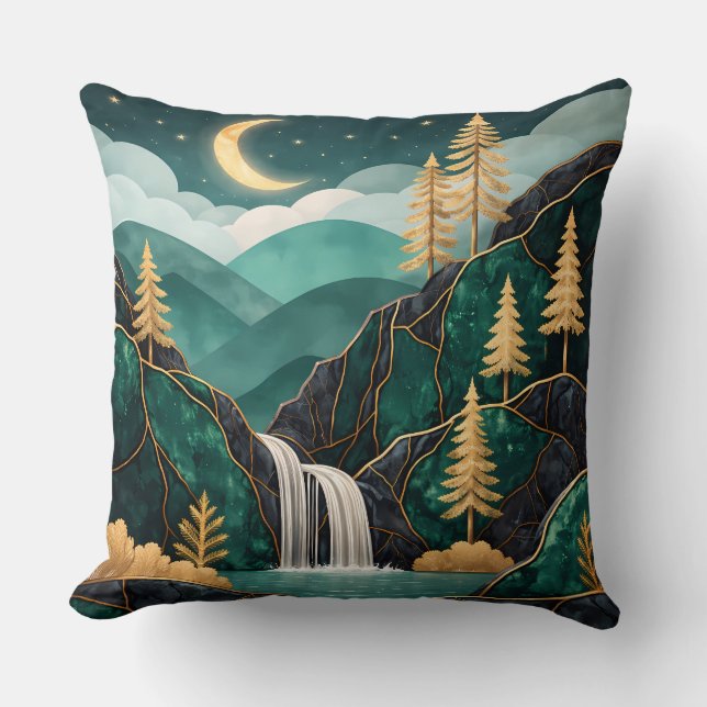 Almofada Luxury Kintsugi Mountain Waterfall Pillow  (Frente)