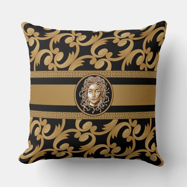 Almofada Luxury Medusa Barroco Dourado (Frente)