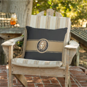 Almofada Luxury Medusa Preto e Dourado