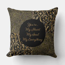 Almofada Luxury, Valentine's Day,Black Gold Florals ,Pixel