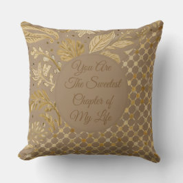Almofada Luxury, Valentine's Day, Gold Flowers,  Pixels 
