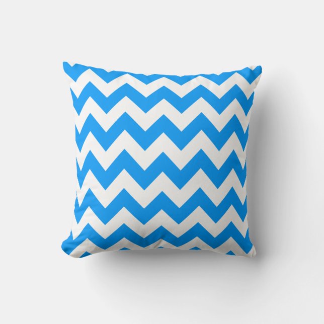 Almofada Luz - Chevron corajoso azul (Frente)