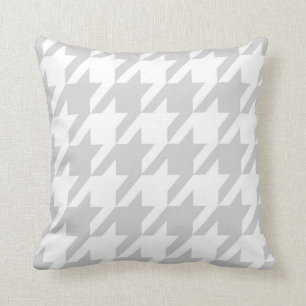 Almofada Luz de Houndstooth - cinzas e branco