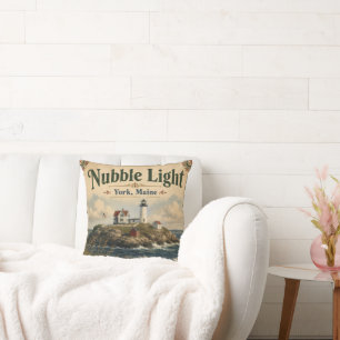 Almofada Luz de Nubble York Maine Costeiro Vintage