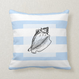 Almofada Luz moderna - praia do escudo do mar das listras