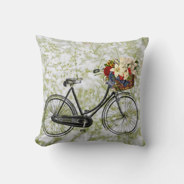 Almofada Luz - travesseiro decorativo branco verde da flor (Frente)
