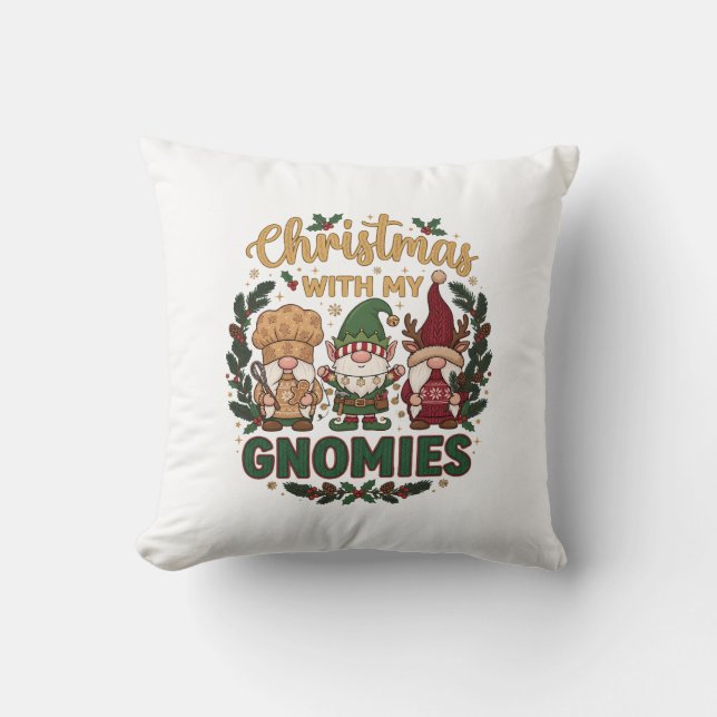 Almofada Luzes de Corda de Gnomos de Natal Cana de Açúcar (Frente)