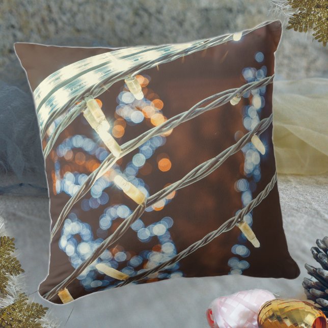 Almofada Luzes de férias do estilo retro (Criador carregado)