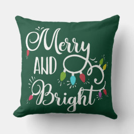 Almofada luzes de Natal alegres e brilhantes