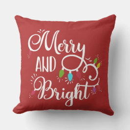 Almofada luzes de Natal alegres e brilhantes