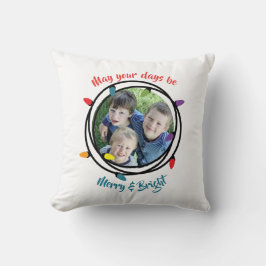 Almofada Luzes de Natal felizes e brilhantes