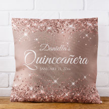 Luzidio Rosa Dourado Glam Gradiente Quinceañera 15